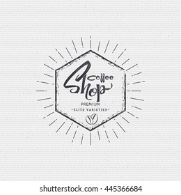 Coffee, a badge for your design Coffee word for printing and labels.