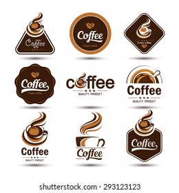 coffee badges and label icon set , vector illustration