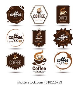 coffee badges and label icon set , vector illustration