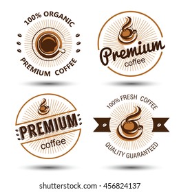 coffee badges and label icon set , vector illustration