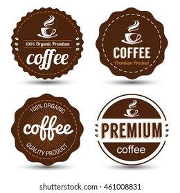 coffee badges and label icon set , vector illustration