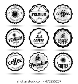 coffee badges and label icon set , vector illustration