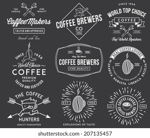 Coffee badges and labels white