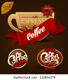 Coffee badges set. Vector