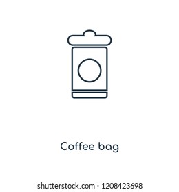 Coffee bag concept line icon. Linear Coffee bag concept outline symbol design. This simple element illustration can be used for web and mobile UI/UX.