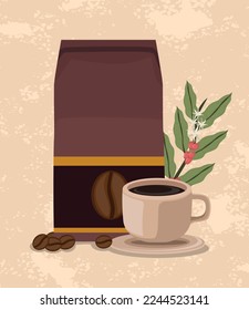 coffee bag and cup icon