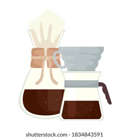 coffee bag and drip design of drink caffeine breakfast and beverage theme Vector illustration
