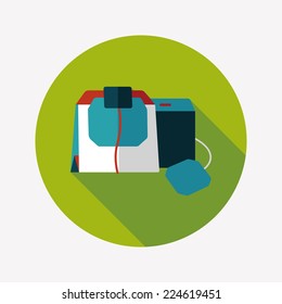coffee bag flat icon with long shadow,eps10