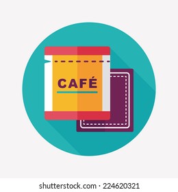 coffee bag flat icon with long shadow,eps10