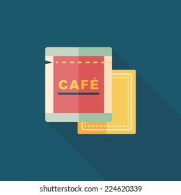 coffee bag flat icon with long shadow,eps10