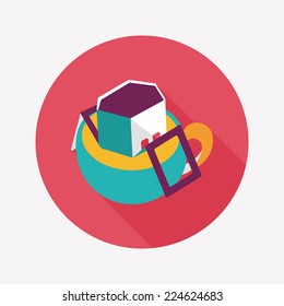 coffee bag flat icon with long shadow,eps10