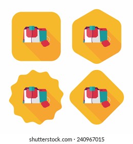 coffee bag flat icon with long shadow,eps10