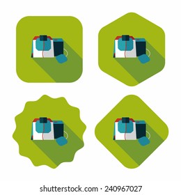 coffee bag flat icon with long shadow,eps10