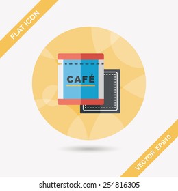 coffee bag flat icon with long shadow,eps10