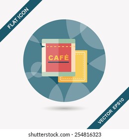 coffee bag flat icon with long shadow,eps10
