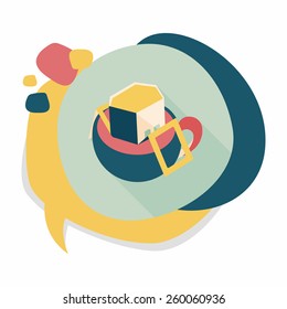 coffee bag flat icon with long shadow,eps10