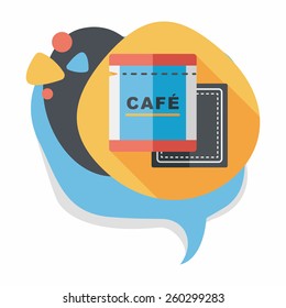 coffee bag flat icon with long shadow,eps10
