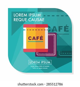 coffee bag flat icon with long shadow,eps10
