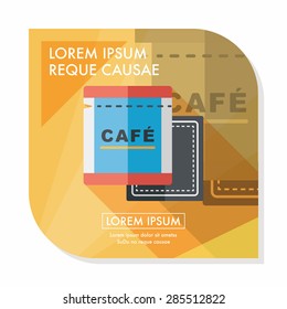 coffee bag flat icon with long shadow,eps10