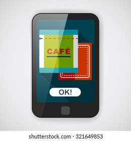 coffee bag flat icon with long shadow,eps10