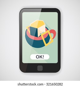 coffee bag flat icon with long shadow,eps10