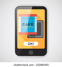 coffee bag flat icon with long shadow,eps10