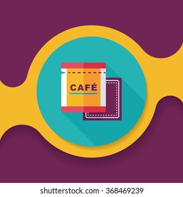 coffee bag flat icon with long shadow,eps10
