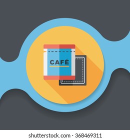 coffee bag flat icon with long shadow,eps10