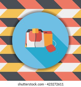 coffee bag flat icon with long shadow,eps10