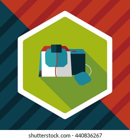 coffee bag flat icon with long shadow,eps10