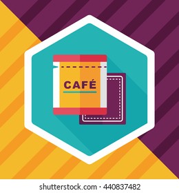 coffee bag flat icon with long shadow,eps10