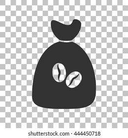Coffee bag Icon. Dark gray icon on transparent background.
