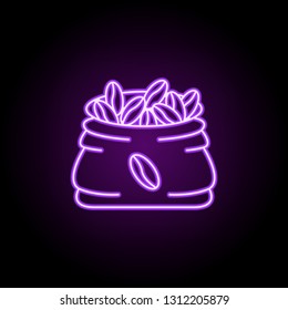 coffee bag icon. Elements of Food and drink in neon style icons. Simple icon for websites, web design, mobile app, info graphics