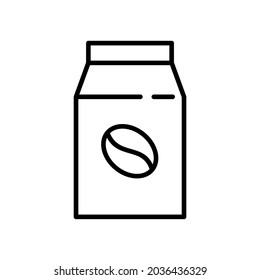 coffee bag icon illustration outline style