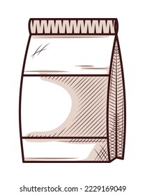 Kaffeebeutel-Symbol auf weißem Hintergrund