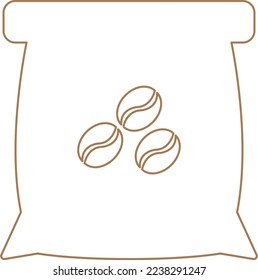 Ilustración vectorial de contorno de icono de la bolsa de café