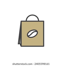 coffee bag icon. sign for mobile concept and web design. outline vector icon. symbol, logo illustration. vector graphics.
