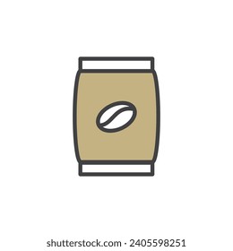 coffee bag icon. sign for mobile concept and web design. outline vector icon. symbol, logo illustration. vector graphics.