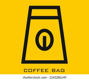 Coffee bag icon signs