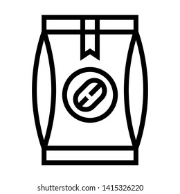Coffee bag icon. Simple design. Line vector. Isolate on white background.