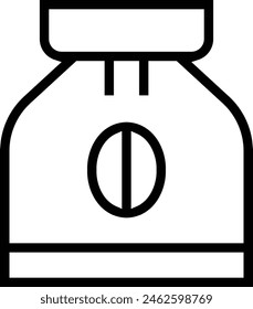 coffee bag icon. Thin linear style design isolated on white background
