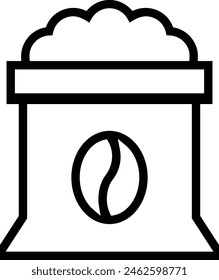 coffee bag icon. Thin linear style design isolated on white background