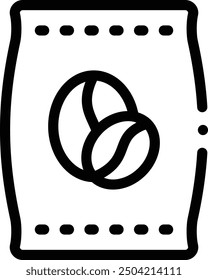 coffee bag icon. Thin Linear Style Design Isolated On White Background