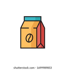 coffee bag icon vector illustration filled outline style design. isolated on white background