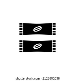 icono de la bolsa de café en el vector. Logotipo