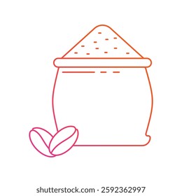 coffee bag icon with white background vector stock illustration