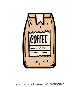 Coffee bag illustration ideal for all your caffeinated and artistic design projects