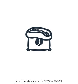 Coffee bag isolated icon on white background, 400 coffee set, logo and sign