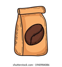 coffee bag on white background