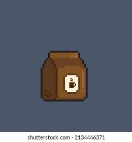 coffee bag in pixel style